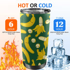 Happy Bananas - 20oz Mobile Tumbler with Lid (Black Lock) 20oz Travel Mug Food Printed Offshore