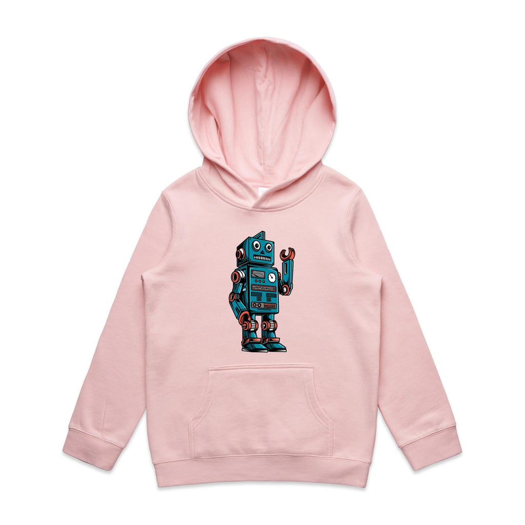 Robot - Kids Hoodie Pink Kids Hoodie Printed In Australia
