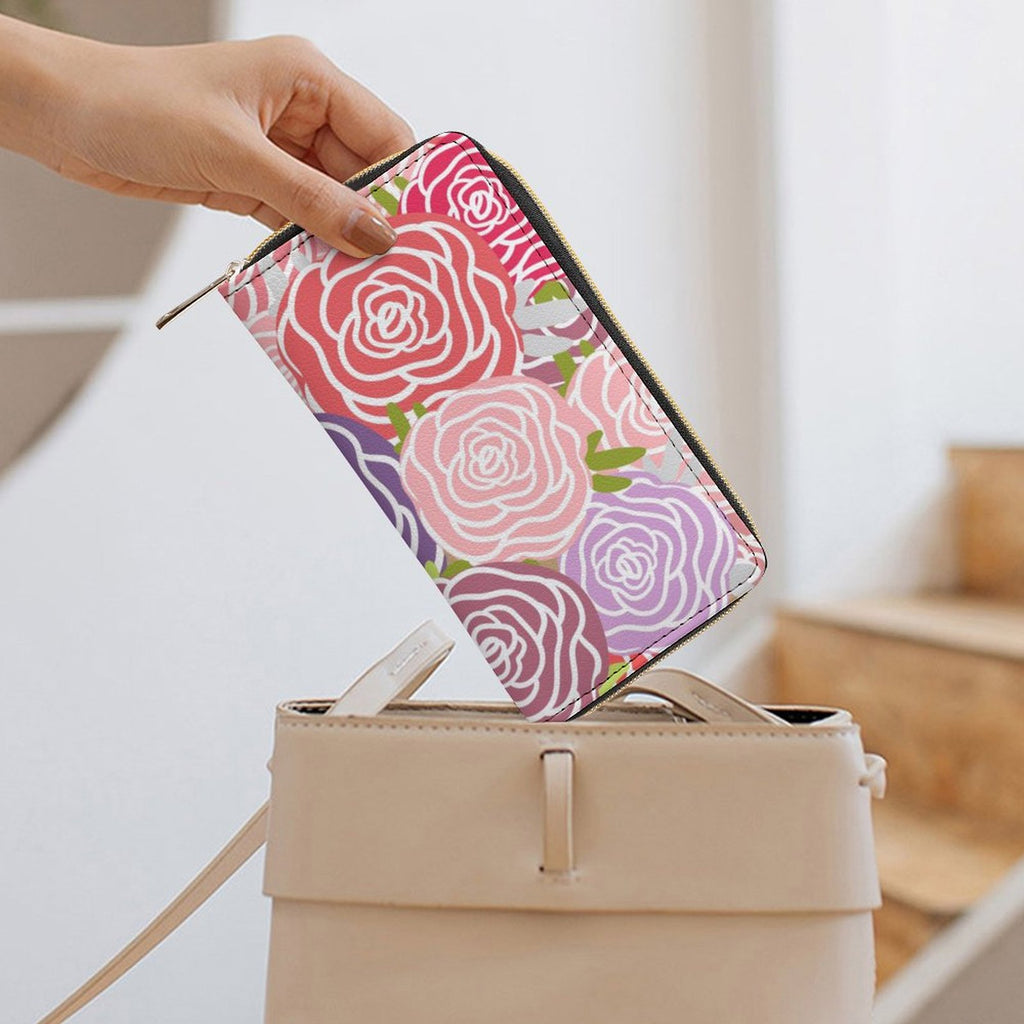 Abstract Roses -  PU Leather Wallet