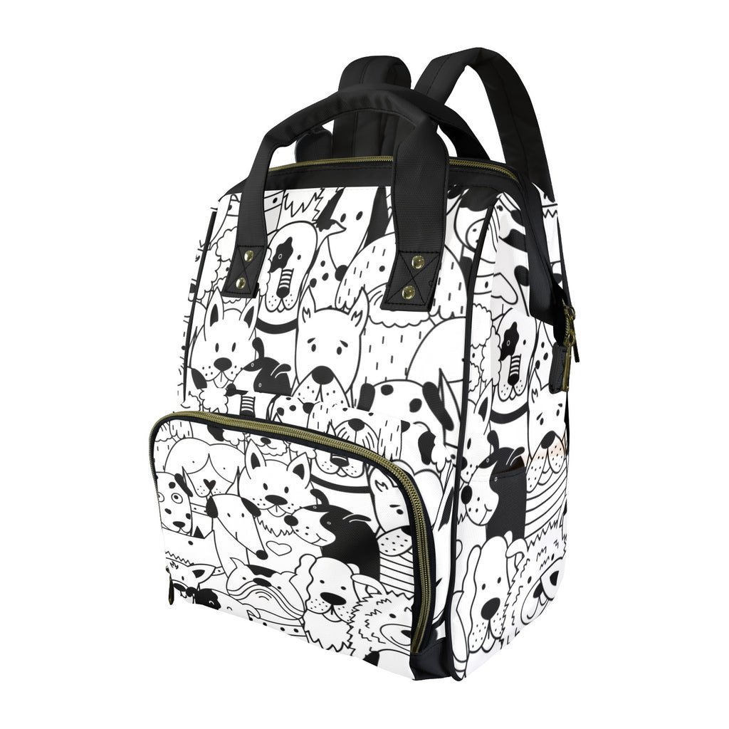 Black And White Dogs - Multi-Function Backpack, Nappy / Diaper Bag
