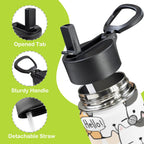 Cat Hello 12oz Kids Water Bottle with Straw Lid