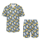 Lemon Seagull Men's Hawaiian Shirt & Shorts Set Men's Hawaiian Shirt & Shorts Set animal Printed Offshore