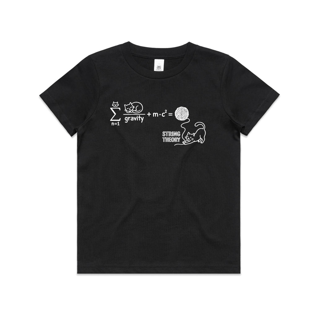 Cat String Theory Physics Kids AS Colour T-shirt