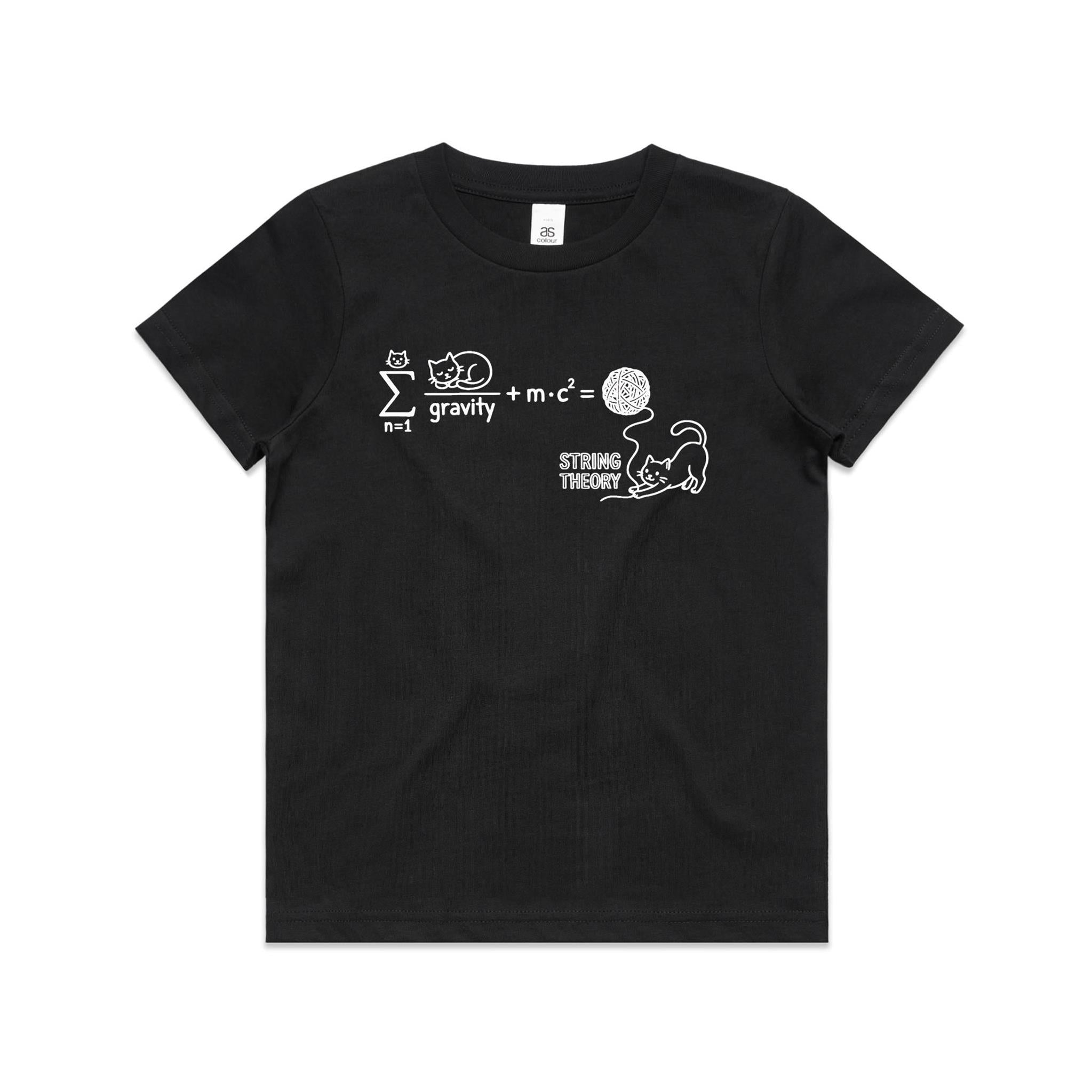 Cat String Theory Physics Kids AS Colour T-shirt