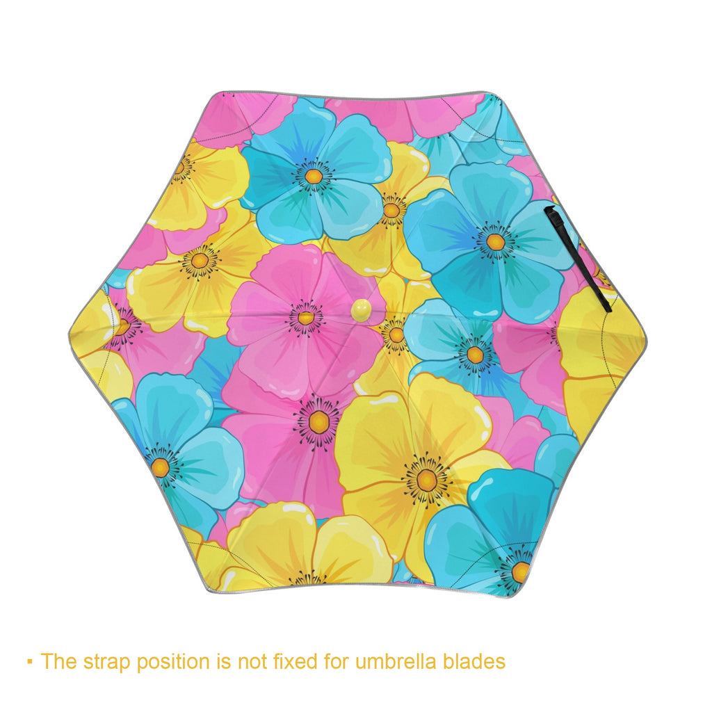Bright Flowers Kids Safe Round Corner Umbrella Kids Safe Round Corner Umbrella Plants Printed Offshore