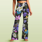 Butterfly Flowers High Waist Crossover Tummy Control Flare Leggings 5XL High Waist Flare Leggings Plants Printed Offshore