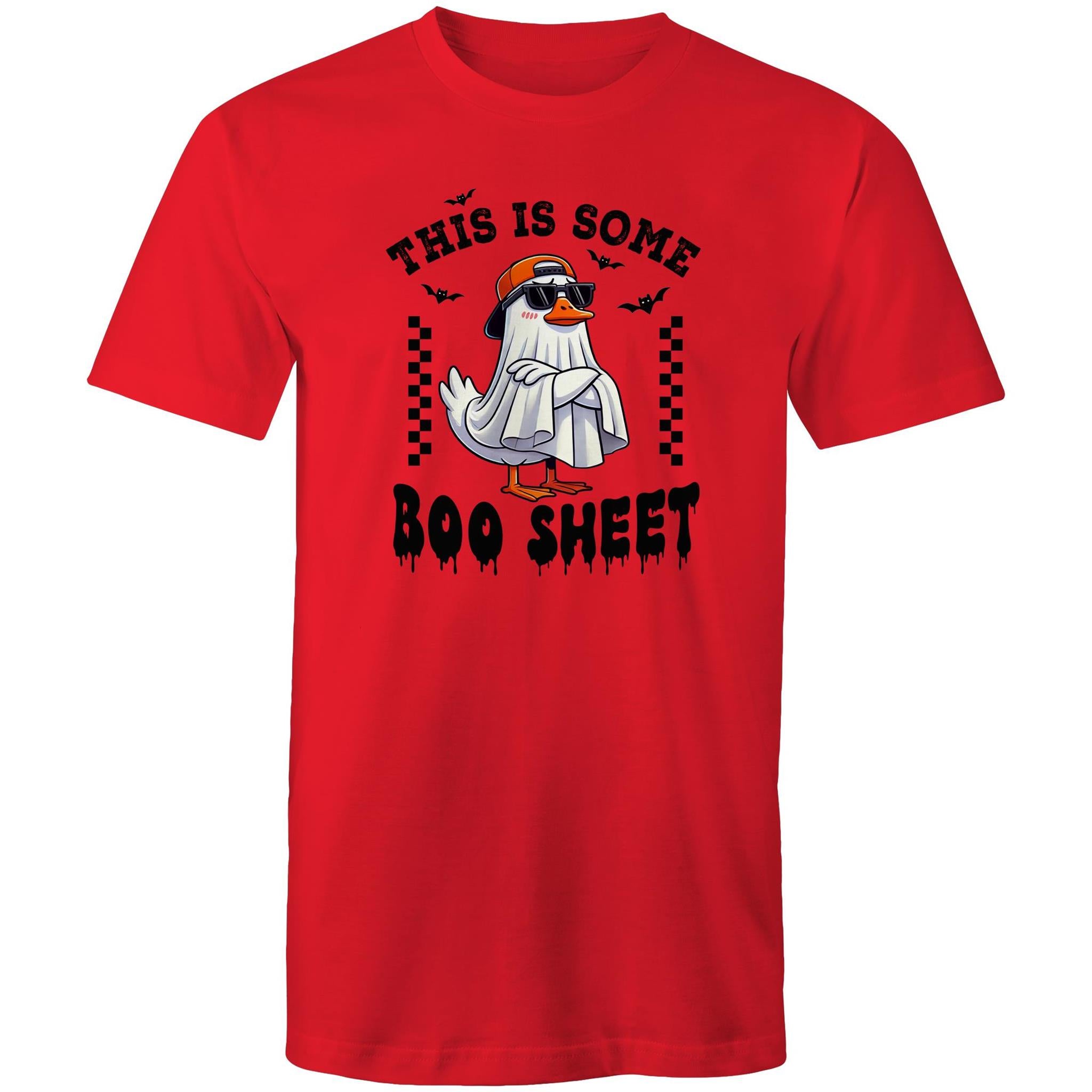 This Is Some Boo Sheet, Halloween - Mens T-Shirt Red Mens T-shirt Halloween Printed In Australia
