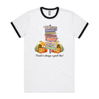 Travel Is Always A Good Idea - Staple Ringer Tee White Black Ringer T-Shirt Printed In Australia