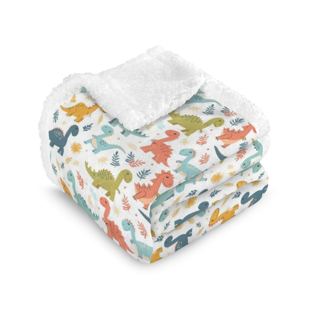 Cute Colourful Dinosaurs - Double-Layer Fleece Blanket 51"x59"