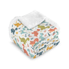 Cute Colourful Dinosaurs - Double-Layer Fleece Blanket 51"x59"