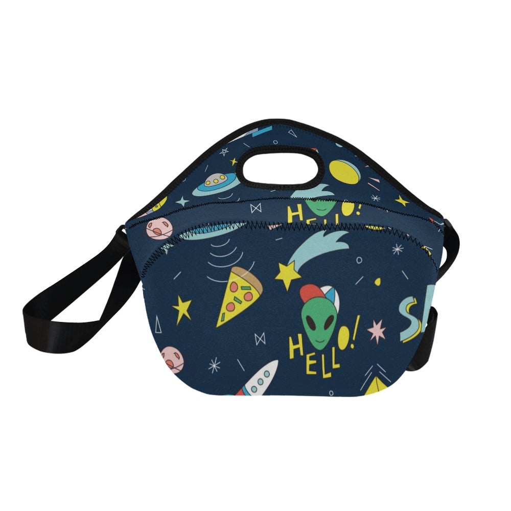 Hello Alien - Neoprene Lunch Bag Neoprene Lunch Bag Printed Offshore