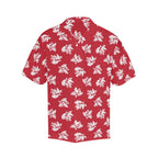 Red Retro Foliage, Hawaiian Flower - Mens Hawaiian Shirt