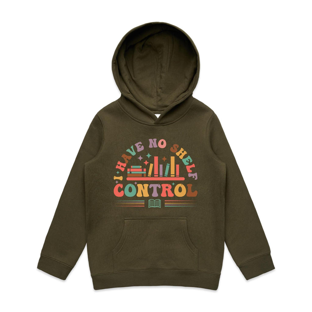 I Have No Shelf Control, Books - Kids Hoodie Army Kids Hoodie Printed In Australia