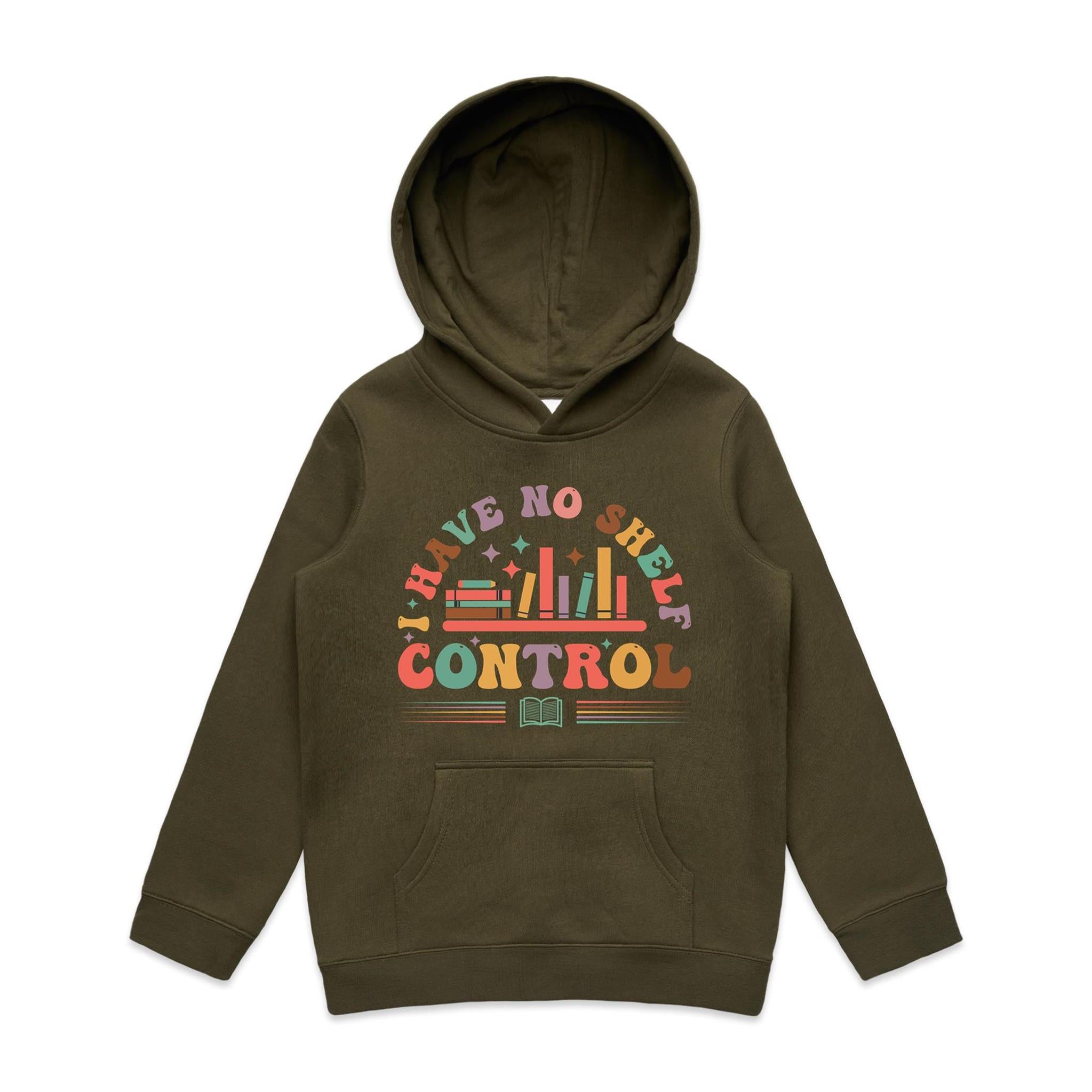 I Have No Shelf Control, Books - Kids Hoodie Army Kids Hoodie Printed In Australia