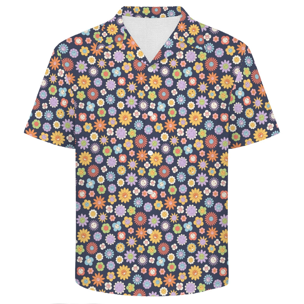 Groovy Flowers Men's Crinkle Hawaiian Shirt