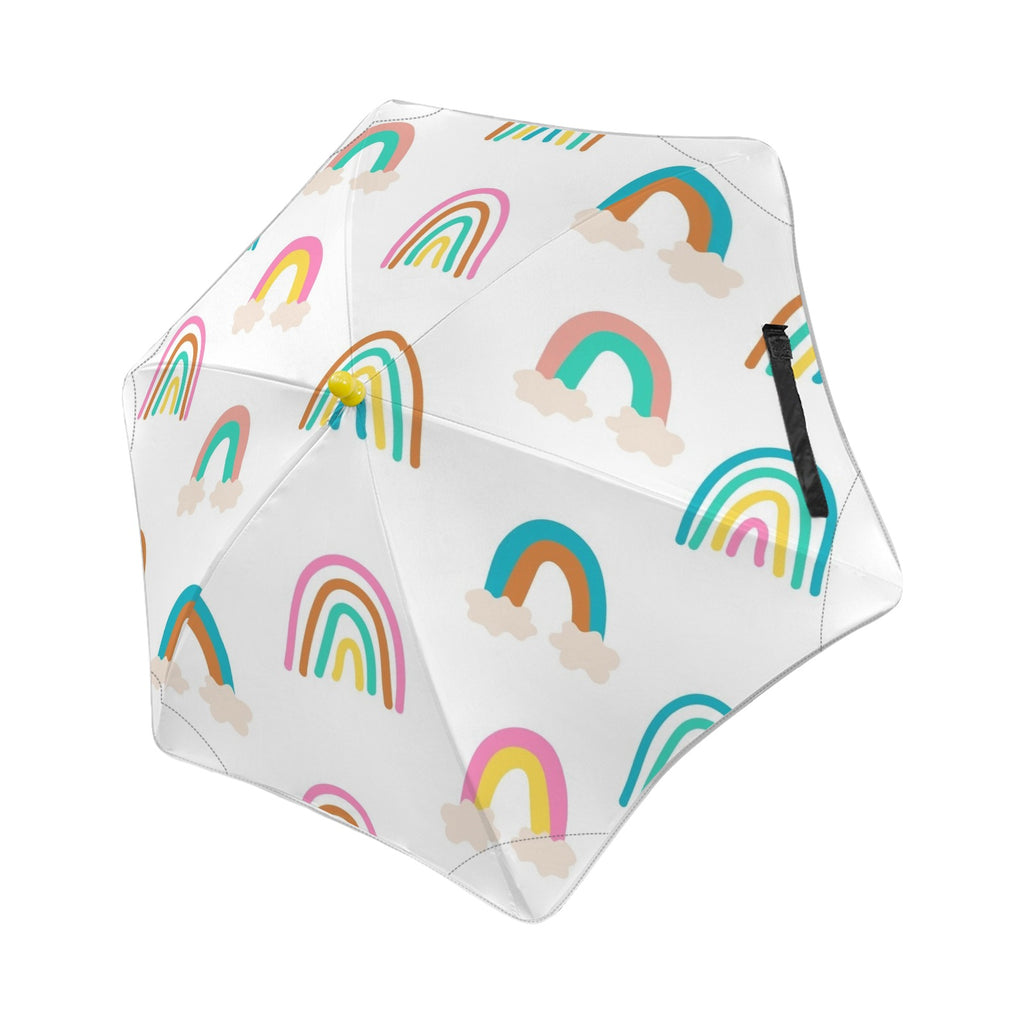 Cloud Rainbows Kids Safe Round Corner Umbrella One Size Kids Safe Round Corner Umbrella Printed Offshore