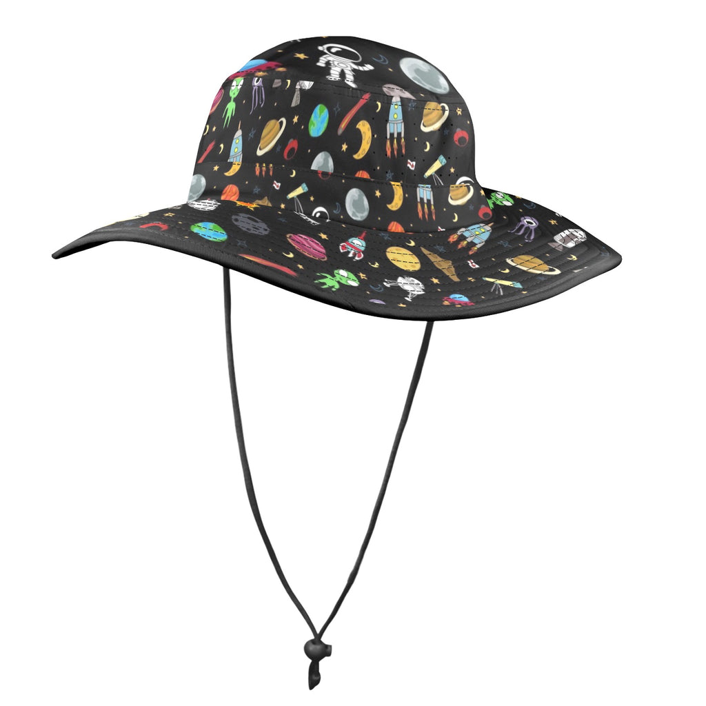 Fun Space Wide Brim Bucket Hat Wide Brim Bucket Hat Printed Offshore Space