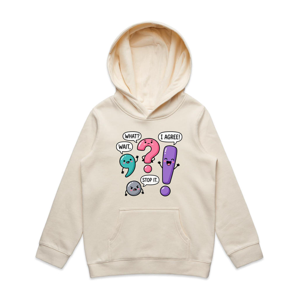 Funny Punctuation Kids AS Colour Hoodie