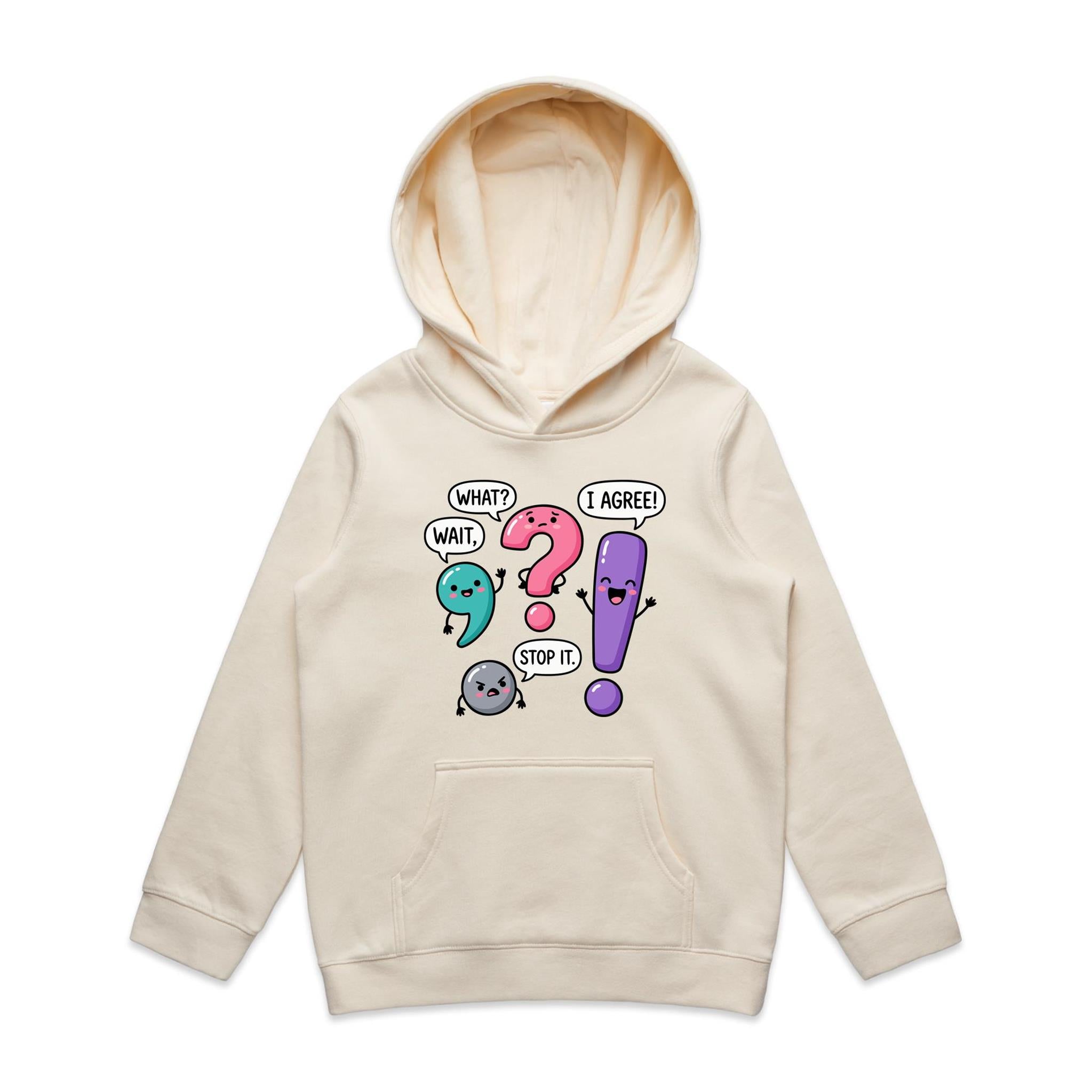 Funny Punctuation Kids AS Colour Hoodie