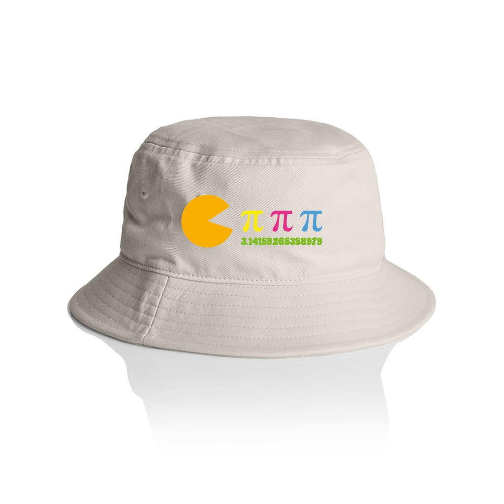 Hungry For Pi - AS Colour Bucket Hat Bone One Size As Colour Bucket Hat Games Maths Printed In Australia