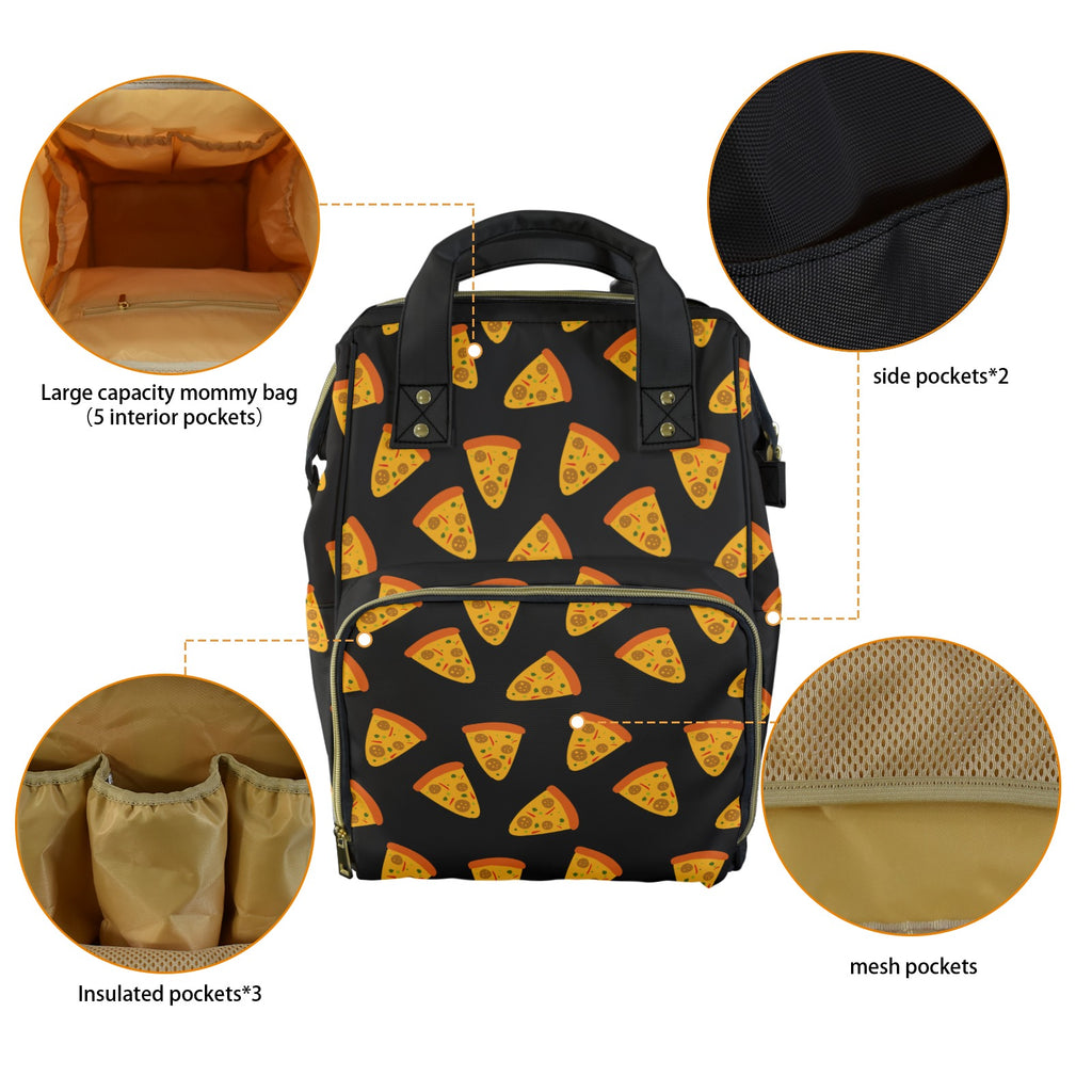 Pizzas - Multi-Function Backpack, Nappy / Diaper Bag