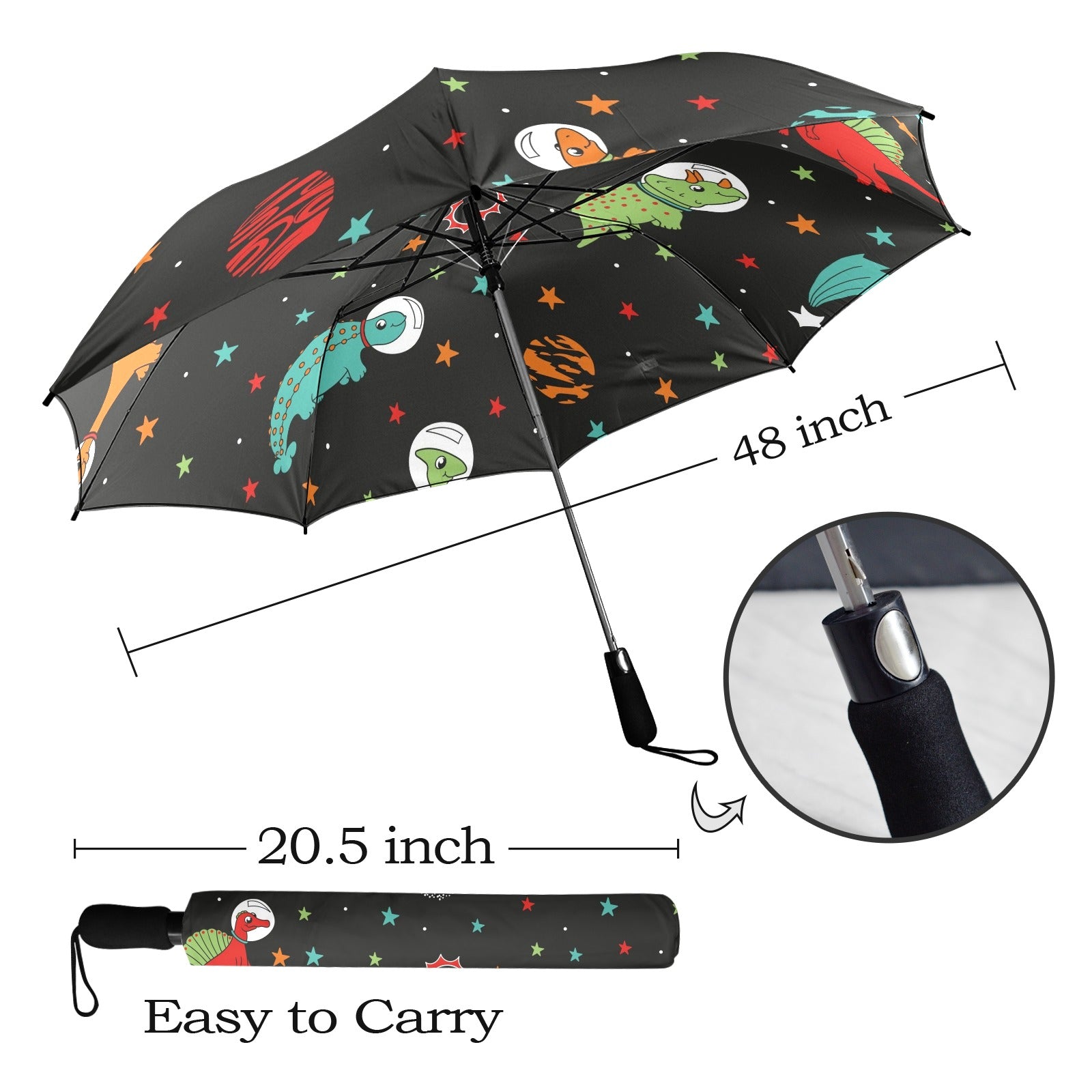 Astronaut Dinosaurs - Semi-Automatic Foldable Umbrella (Model U12) Semi-Automatic Foldable Umbrella (U12)