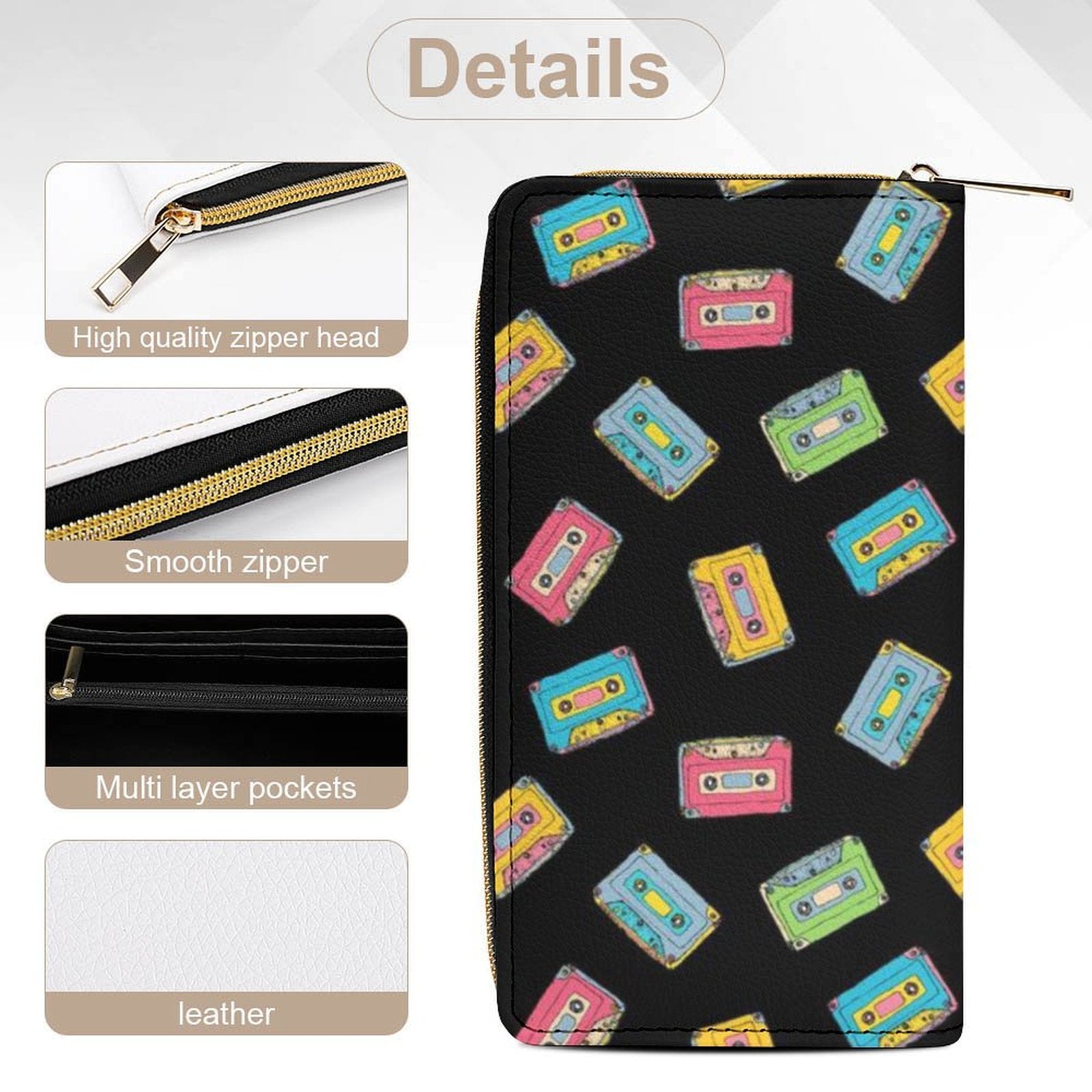 Colourful Cassette Tapes - PU Leather Wallet