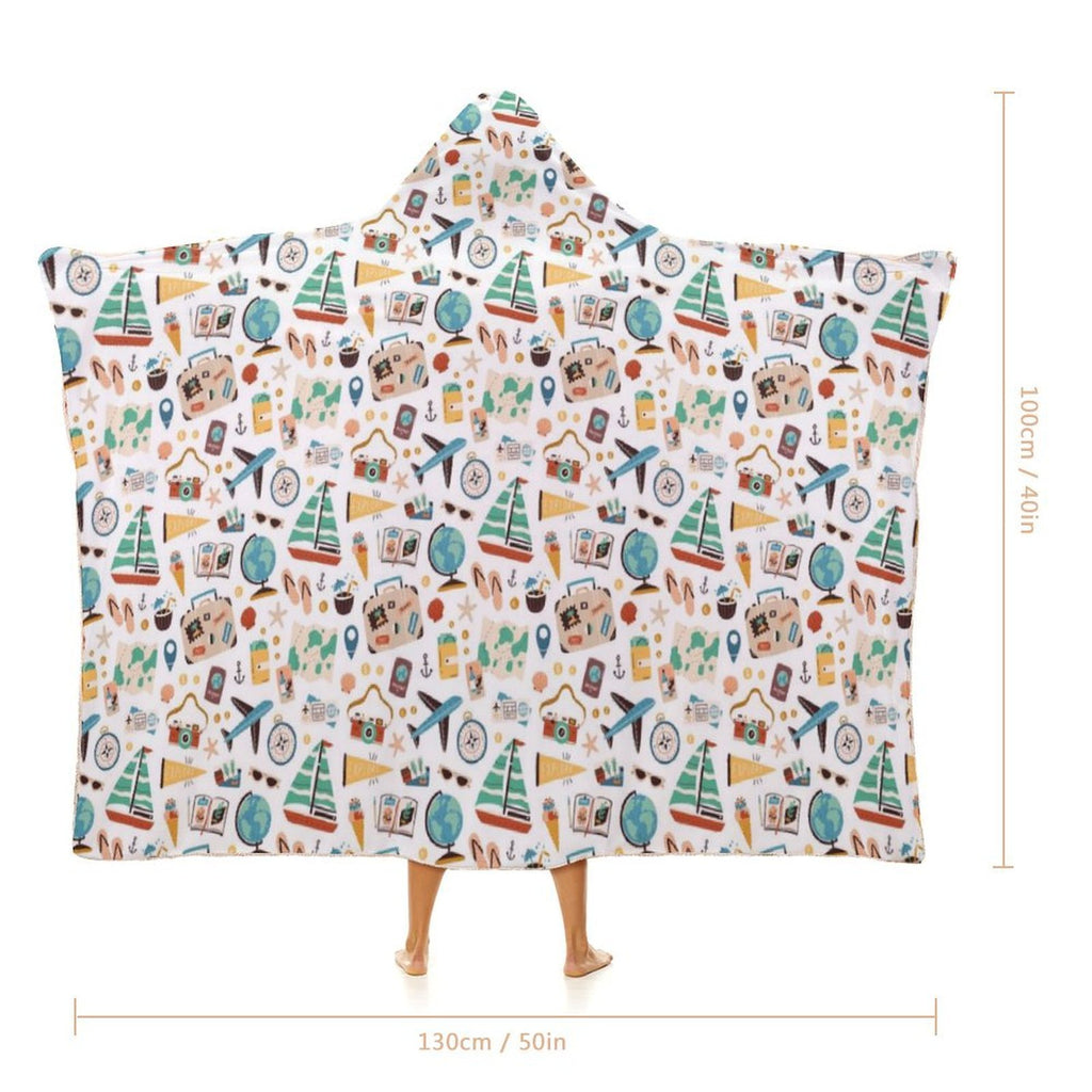 Travel And Explore Kids Hooded Blanket 100cm x 130cm