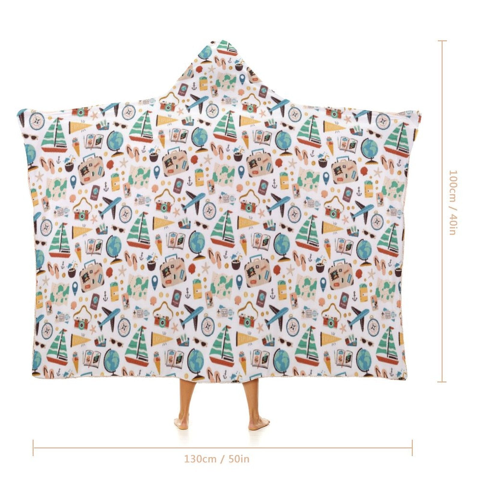 Travel And Explore Kids Hooded Blanket 100cm x 130cm