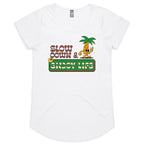 Slow Down And Enjoy Life - Womens Scoop Neck T-Shirt White Womens Scoop Neck T-shirt Positivity Printed In Australia