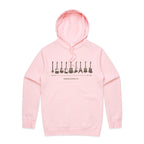 Guitar Timeline - Mens Hoodie Pink Mens Hoodie Music Printed In Australia