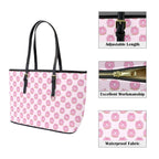 Cat Doughnuts PU Leather Tote Bag Large Leather Tote Bag-Large animal Food Printed Offshore