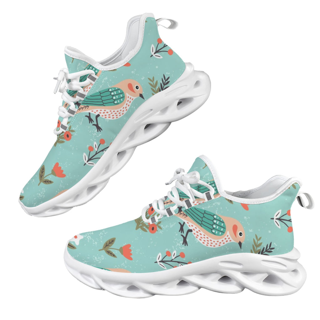 Birds On Blue Women's Twisted Sole Sneakers