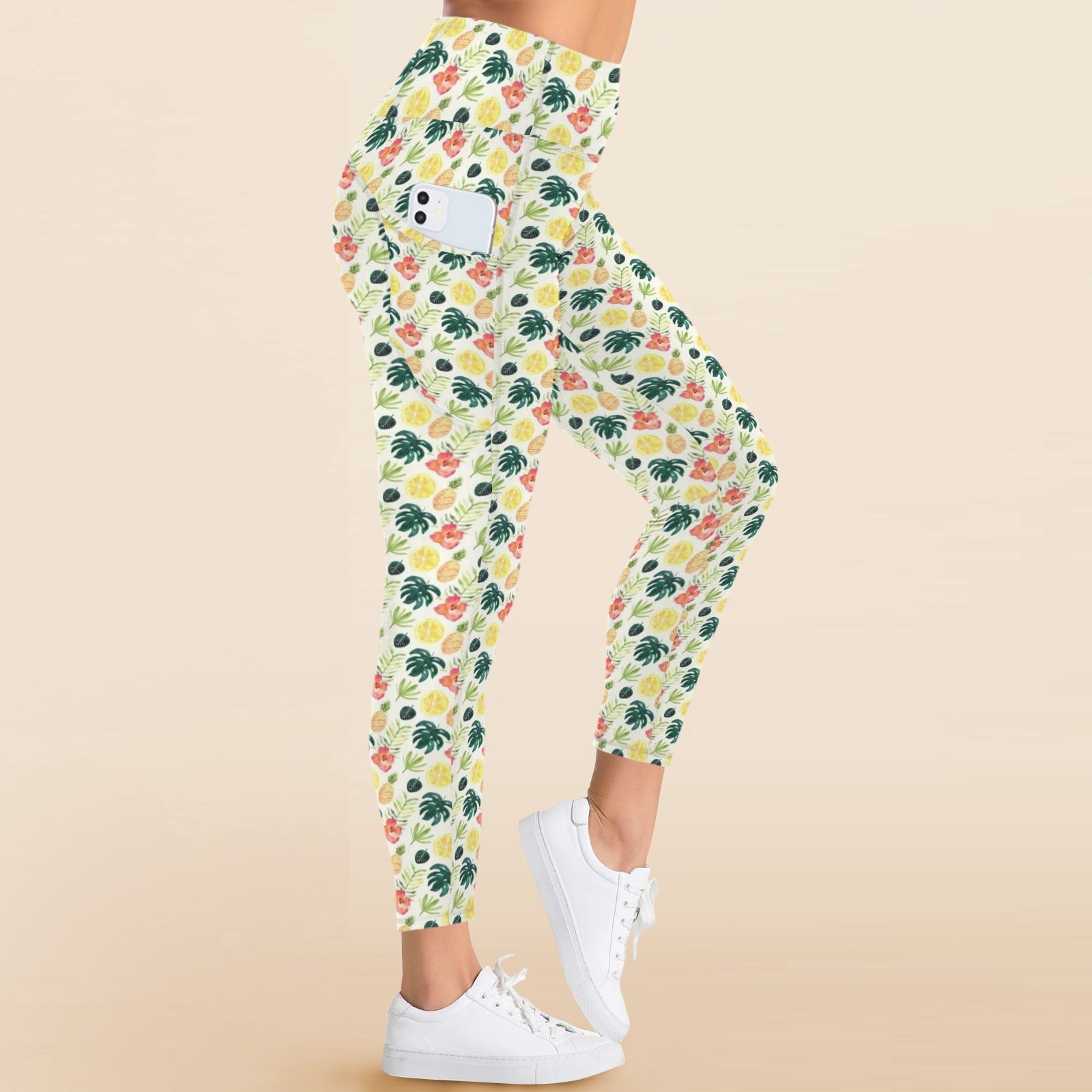 Pineapple Tropical Women's High Waist Pockets Yoga Leggings Women's High Waist Pockets Yoga Leggings Food Printed Offshore