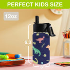 Dinosaurs 12oz Kids Water Bottle with Straw Lid