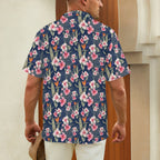 Dark Hawaiian Floral Men's Hawaiian Shirt (Model T87)