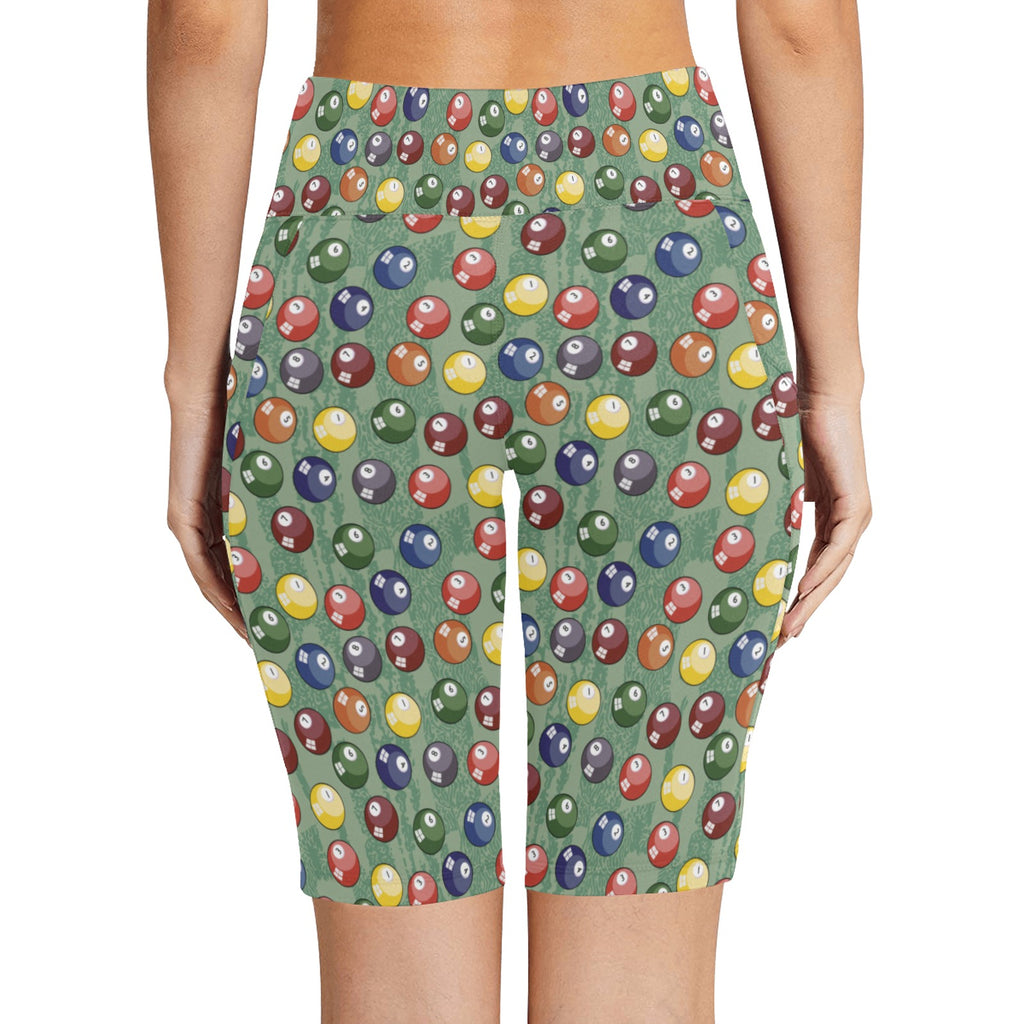 Pool Balls - Women's Bike Shorts With Side Pockets Women's Bike Shorts Games Printed Offshore