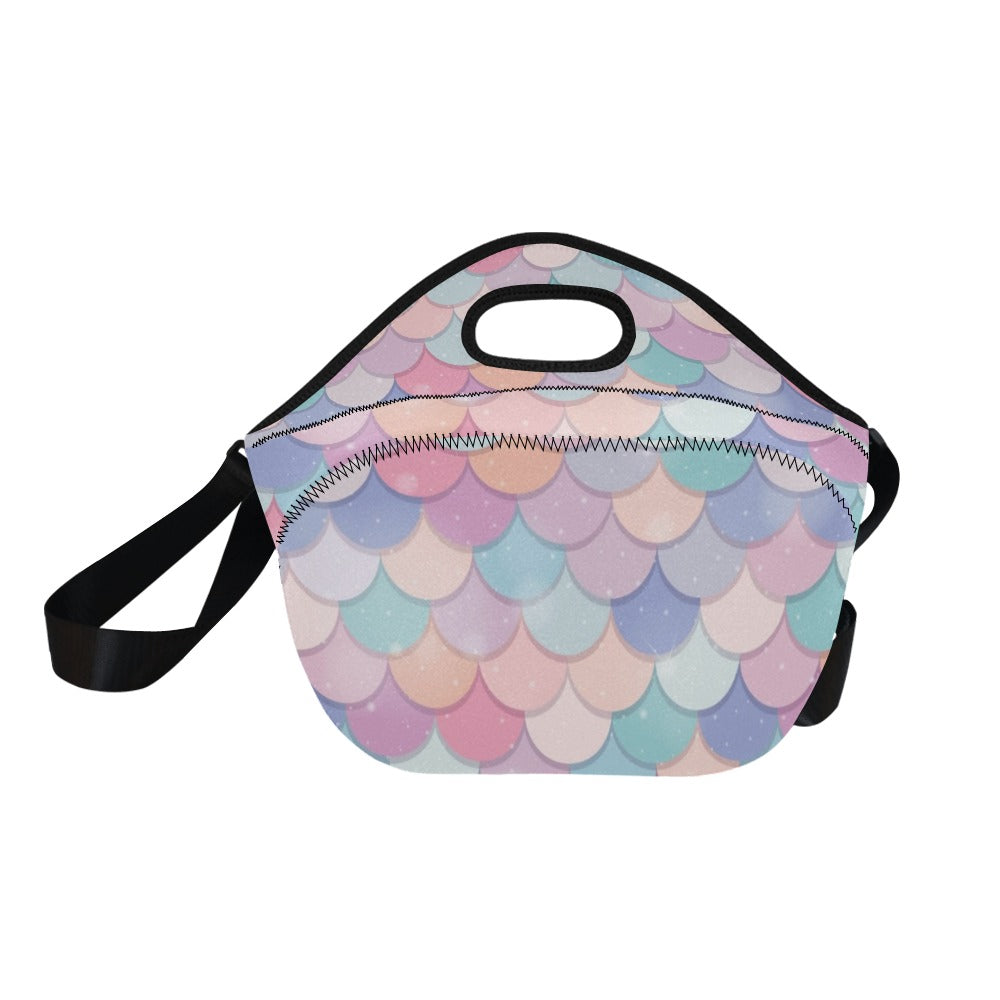 Mermaid Scales - Neoprene Lunch Bag Neoprene Lunch Bag Printed Offshore