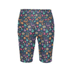 Space Arcade Women's Bike Shorts With Side Pockets