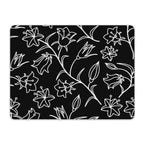 Black And White Floral Leather Mouse Pad Leather Mouse Pad Plants Printed Offshore