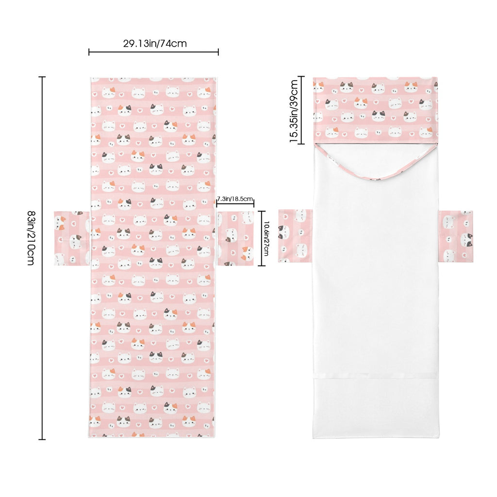 Pink Cats Beach Chair Towel Cover with Side Pockets