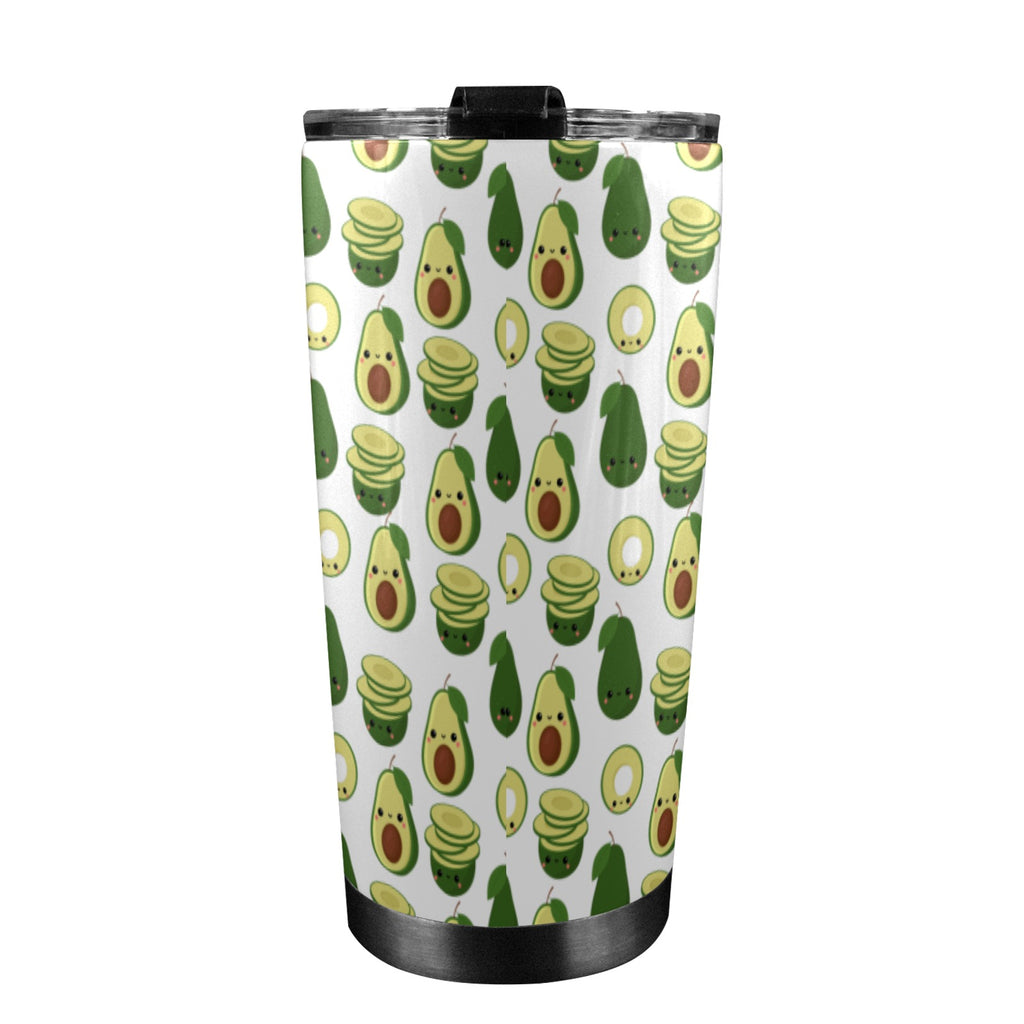 Cute Avocados - 20oz Mobile Tumbler with Lid (Black Lock) 20oz Travel Mug Food Printed Offshore