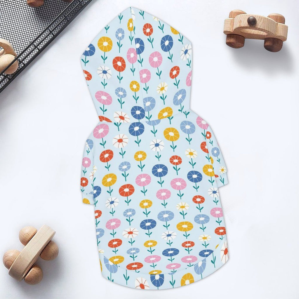 Abstract Cute Flowers Pet Hoodie (Large Size)