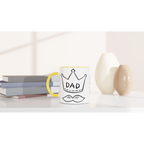 Personalised - Dad Crown And Moustache - White 11oz Ceramic Mug with Color Inside Personalised Mug Customise Dad Globally Fulfilled Personalise