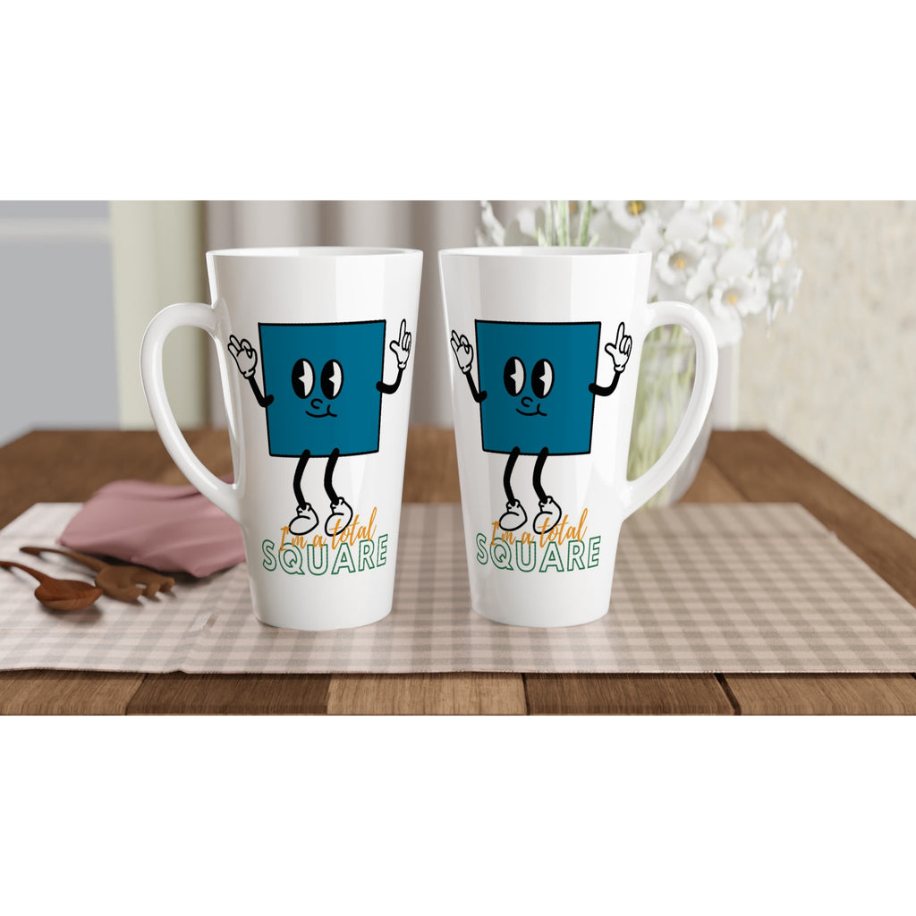 I'm A Total Square - White Latte 17oz Ceramic Mug Latte Mug Globally Fulfilled Maths