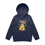 UFO Cat Abduction Kid's AS Colour Hoodie Midnight Blue Kids Hoodie animal Printed In Australia Sci Fi