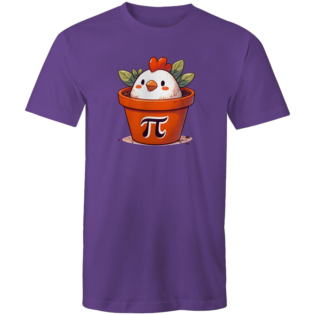 Chicken Pot Pi - Mens T-Shirt Purple Mens T-shirt animal Maths Printed In Australia
