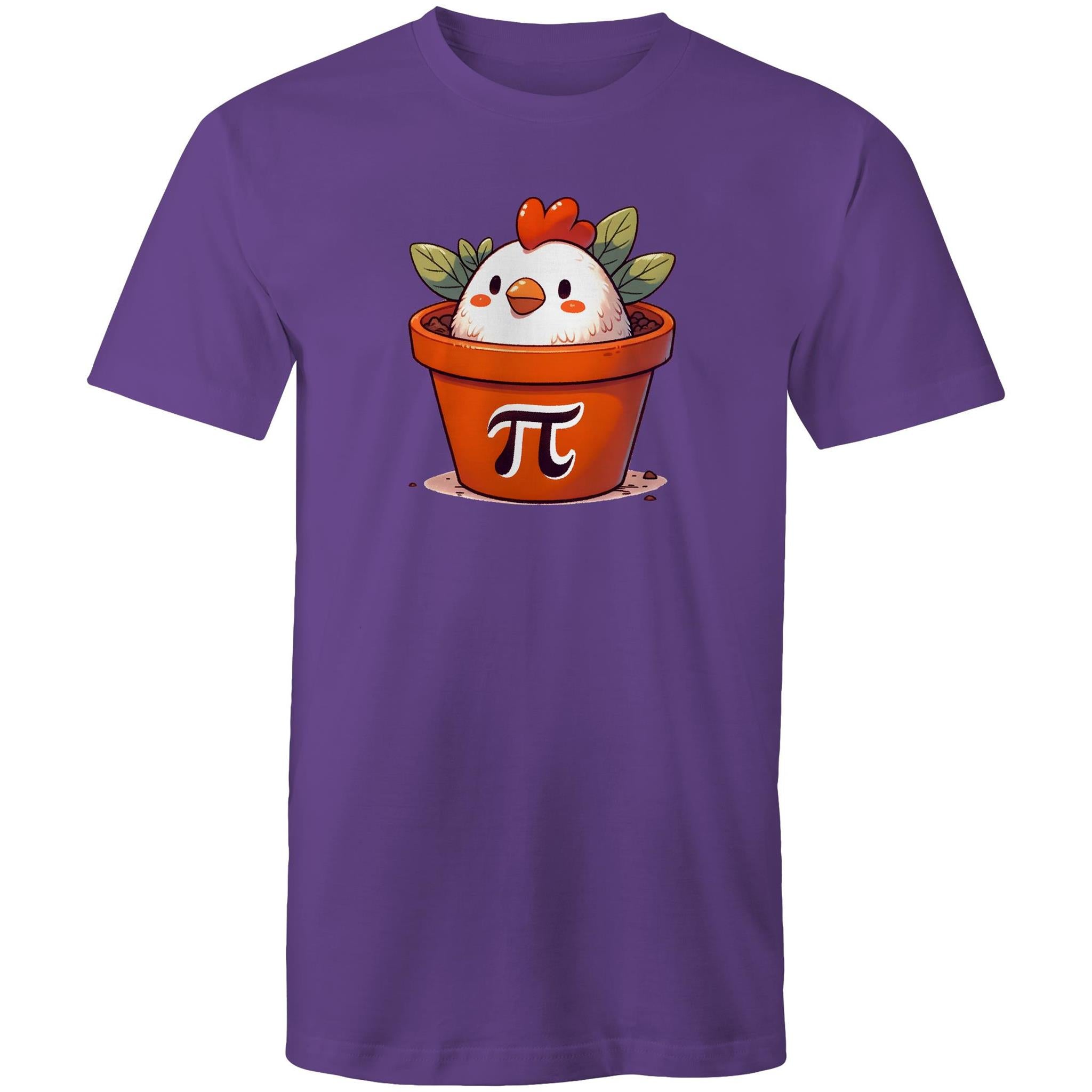 Chicken Pot Pi - Mens T-Shirt Purple Mens T-shirt animal Maths Printed In Australia