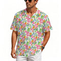 Bright Painted Tropical Men's Crinkle Hawaiian Shirt
