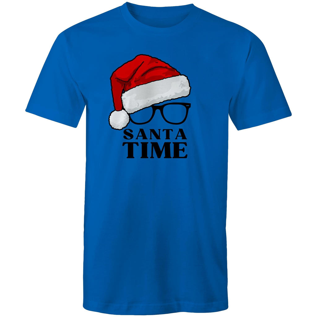Santa Time - Mens T-Shirt Bright Royal Mens Christmas T-shirt Christmas Printed In Australia